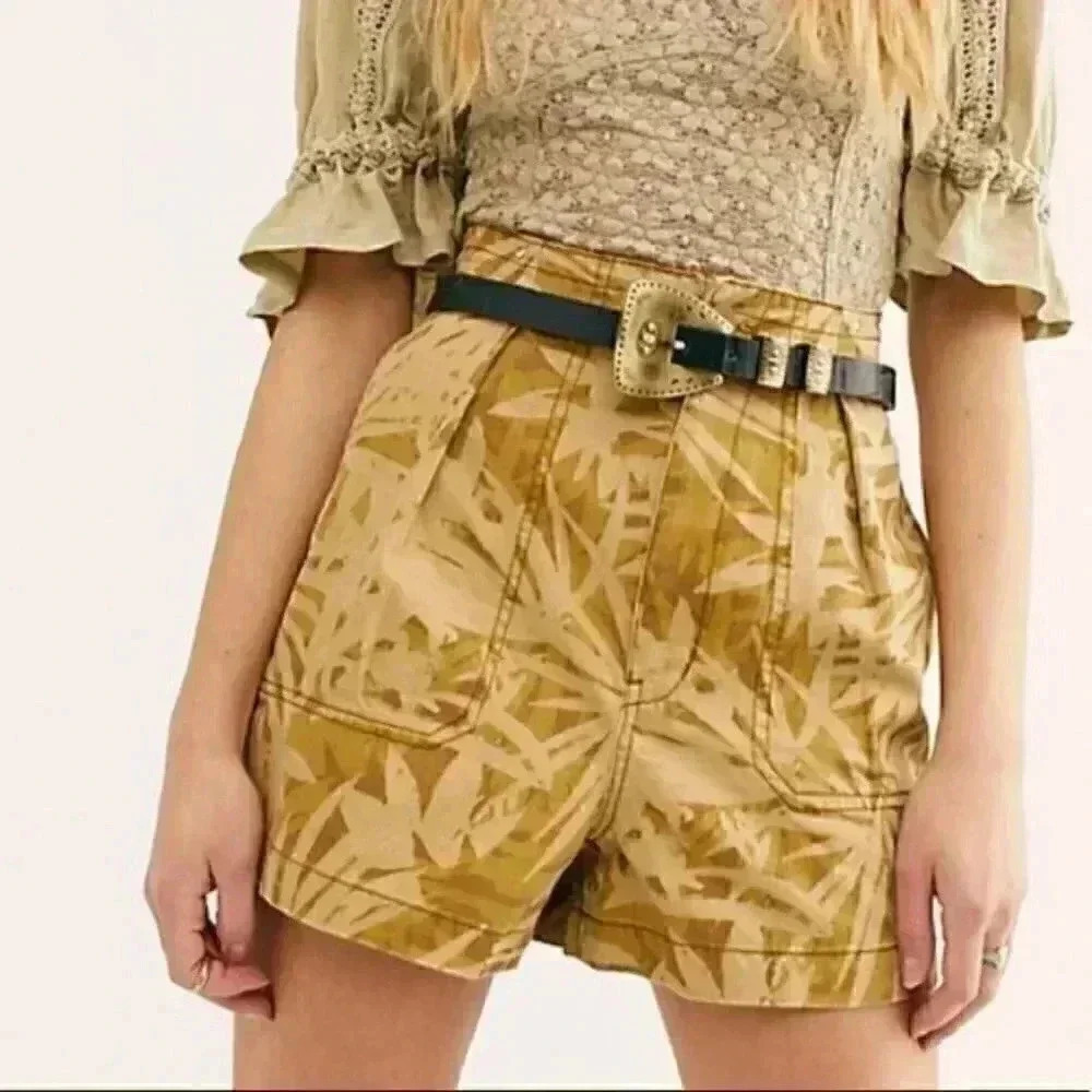 Free People Rough Road Printed Utility Shorts